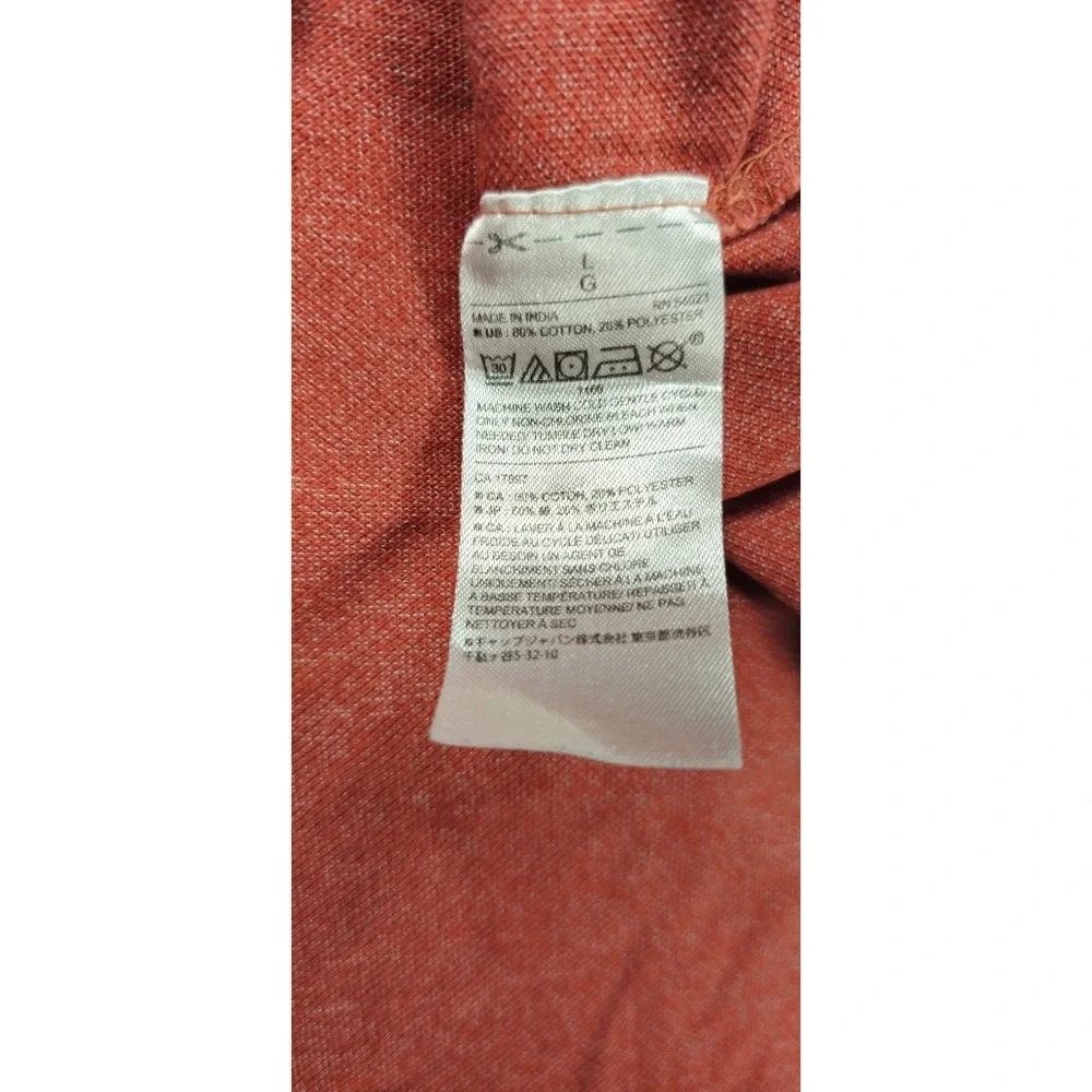 Banana Republic Polo Shirt Mens Large Coral Heather Cotton Blend Short Sleeve